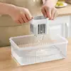 Refrigerator Storage Box 4/6 Grid Food Vegetable Fruit Storage Box Fridge Organizer Drain Basket Meat Onion Ginger Clear Crisper 4