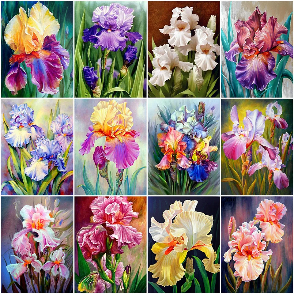 Evershine DIY Diamond Embroidery Iris New Collection Diamond Painting Flower 5D Cross Stitch Kits Mosaic Art Home Decor