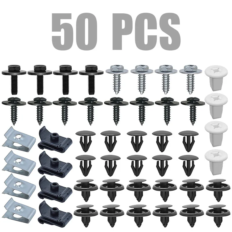 50Pcs Fastener Screw Rivet For Toyota Lexus Engine Cover Underbody Mudguard
