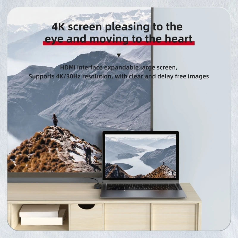 High Performances USB C Hub with 4K HDTV , Fast 100W Power Delivery, Quick 5Gbps Data Transfer Rates for Everyday Tasks