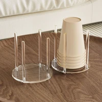 Acrylic Transparent Paper Cup Holder Disposable Water Tea Cups Dispenser Rack Coffee Cup Holder Kitchen Storage Organization 1