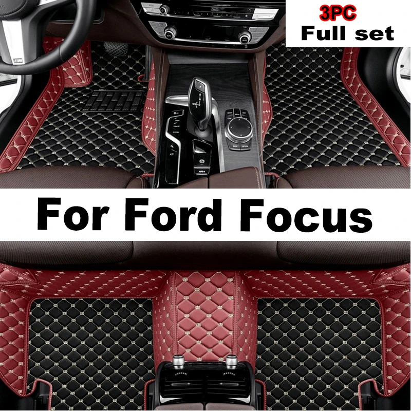 

Кожаный Автомобильный напольный коврик на заказ для Ford Focus 2006, 2007, 2008, 2009, 2010, детали интерьера, автомобильный коврик, коврики, накладки для ног, аксессуары