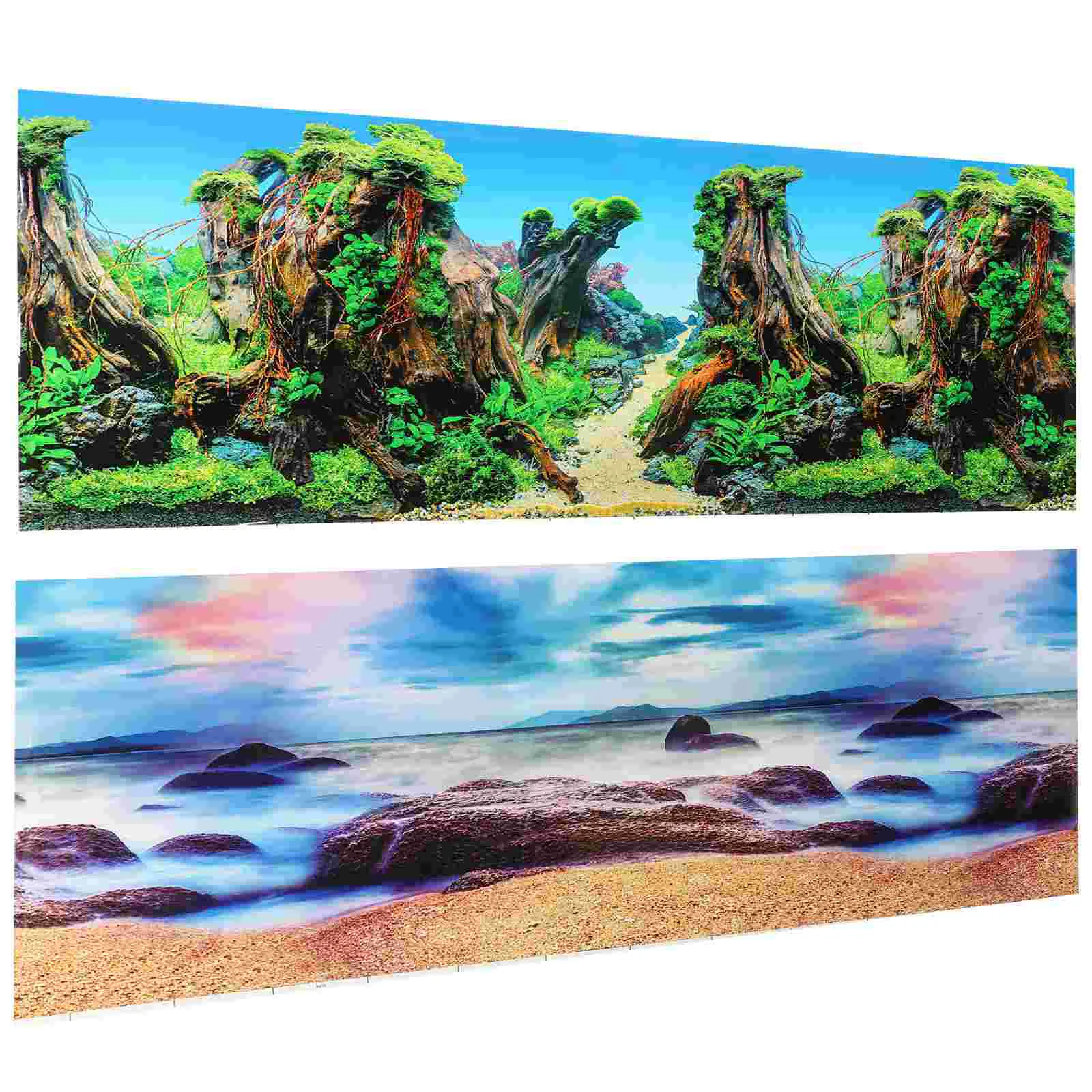 

Poster Fish Tank Background Paper Decor Backgrounds Thick Film Replaceable Wallpaper