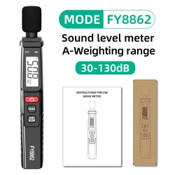 Digital Noise Meter Handheld Sound Level Detector A-Weighted 30~130dB Audio Measuring Instrument (FY8862)
