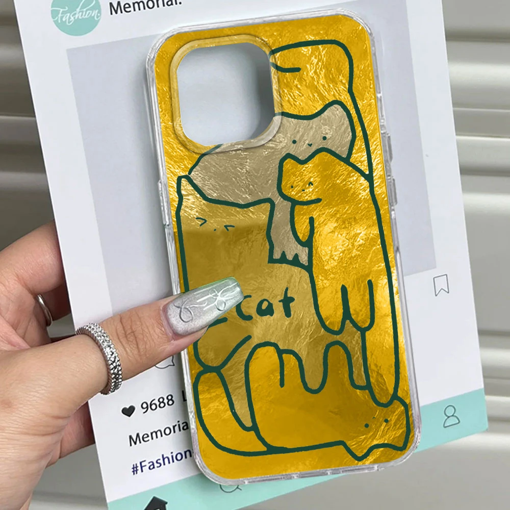 Cute Purple Line Cat Vortex Pattern Bumper Shockproof Phone Case