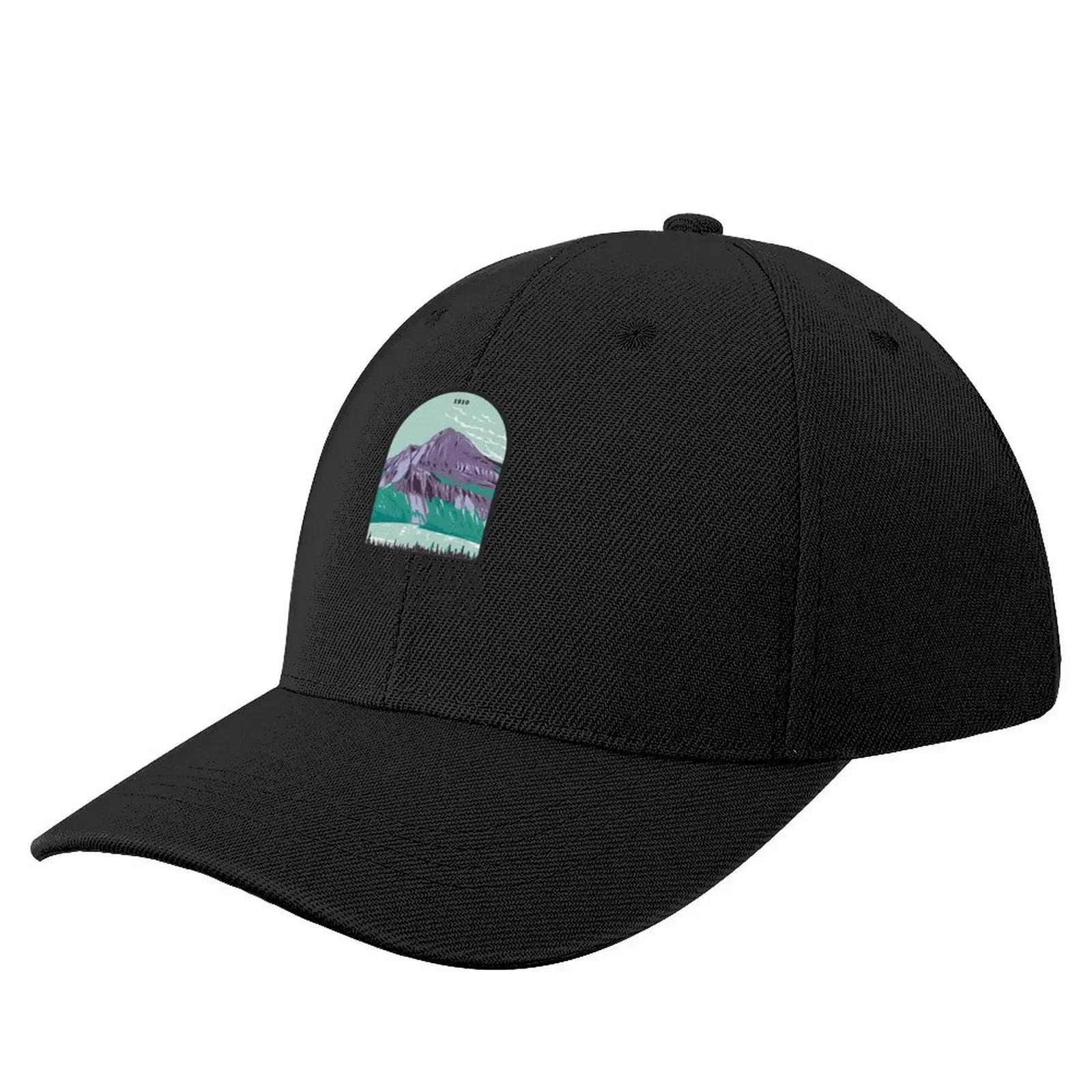 

Glacier National Park Hidden Lake Montana Baseball Cap Streetwear Luxury Cap Big Size Hat black Men's Women's