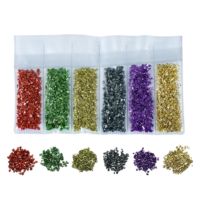 20/50g Glass Metal Crushed Stone Filler DIY Table Decoration Cake Fruit Coaster Filling Decorative Crystal For Epoxy Resin Mold Set 17