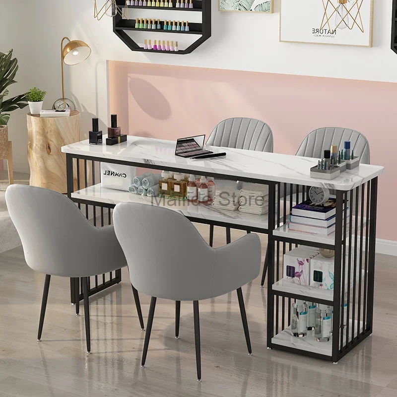 Modern Wrought Iron Manicure Station For Commercial Furniture Nail Tables Simple Economical Upscale Professional Manicure Table economical jst ten table difference table jst ks12t face difference table taiwan production segment difference table 0 10 0 1