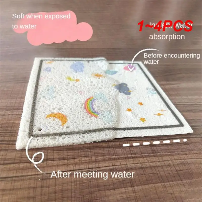 

1~4PCS Dishwashing Cloth Kitchen Cleaning 5g/8g/10g Kitchen Accessories Cleaning Cloth Dishcloth Creative Wood Pulp Fiber
