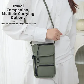 RFID Blocking Oxford Cloth Passport Neck Wallet & Travel Document Bag 1