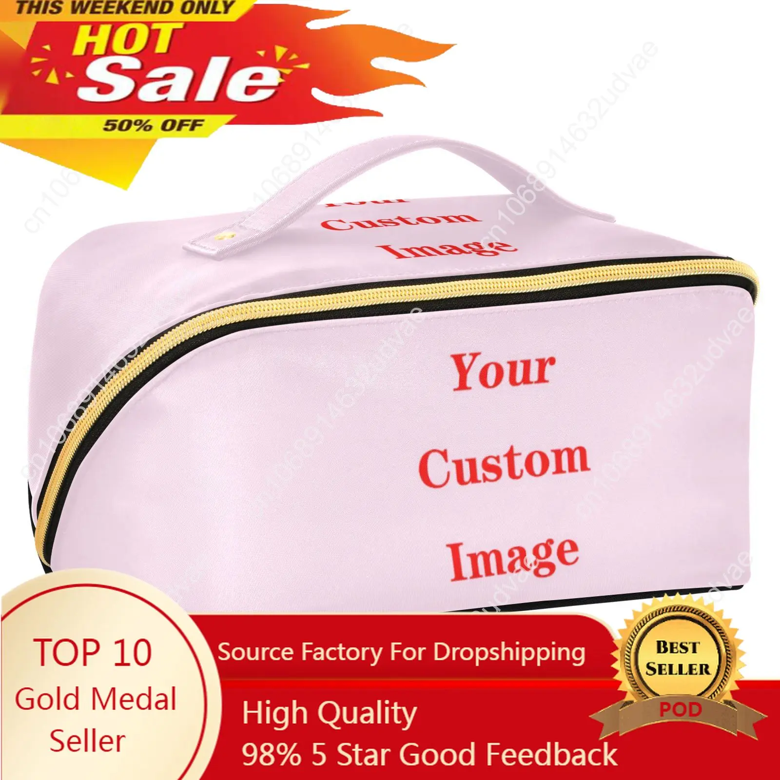 New Toiletry Bag Rhombus Cosmetic Bag Organizer Women Travel Make Up Customized Pattern Big Capacity Cosmetics Suitcases Makeup