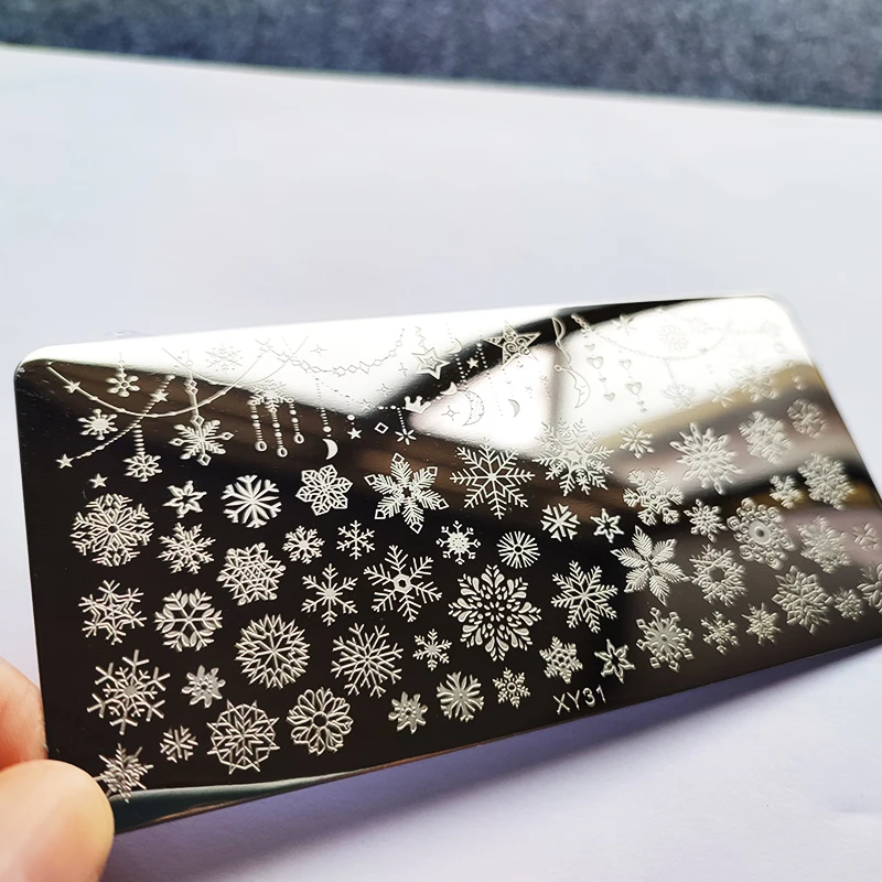 Description Picture 6 of itemChristmas Nail Stamping Plate Winter Nails Design Nail Art Printing Stencils Nail Stamp Templates Snowflake Nail Template Tools