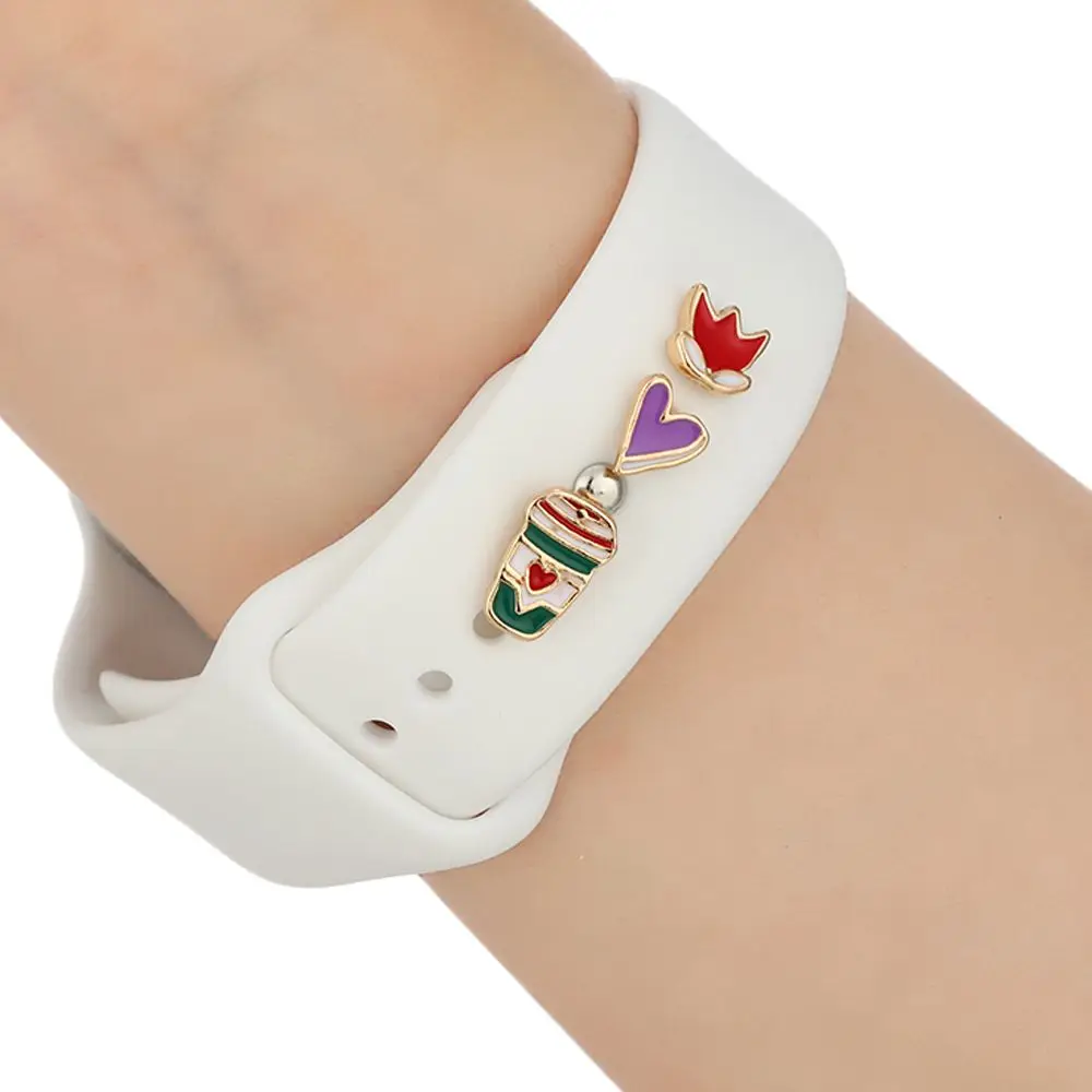 

Декоративные подвески в виде лапы для Apple Watch, металлические подвески в виде сердца и цветка для Iwatch, силиконовый ремешок, аксессуары