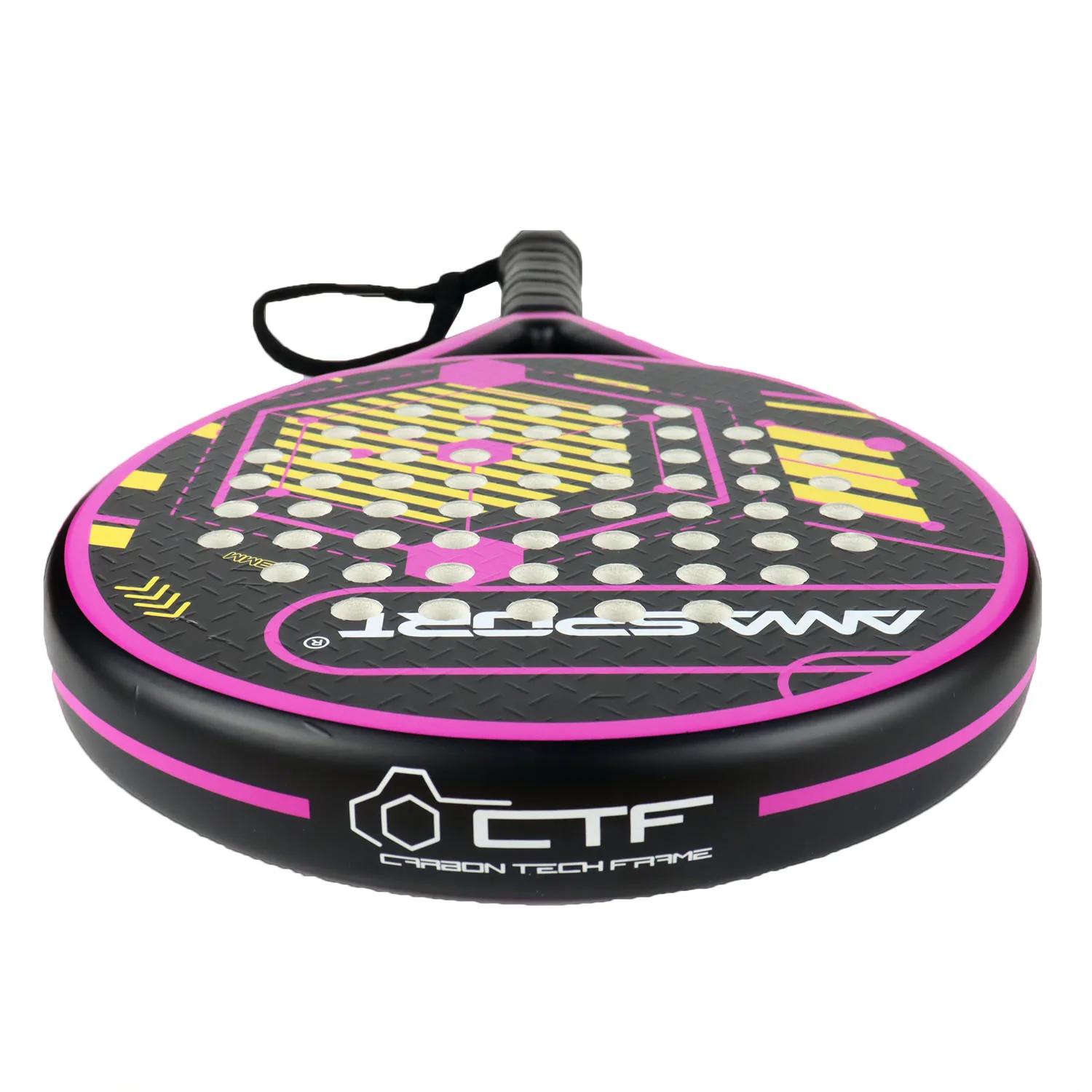 AMASPORT Padel Rackets Multiple Color Options Full Carbon Fiber Round Shape For Beginners With Soft EVA Padel Tennis Racquets