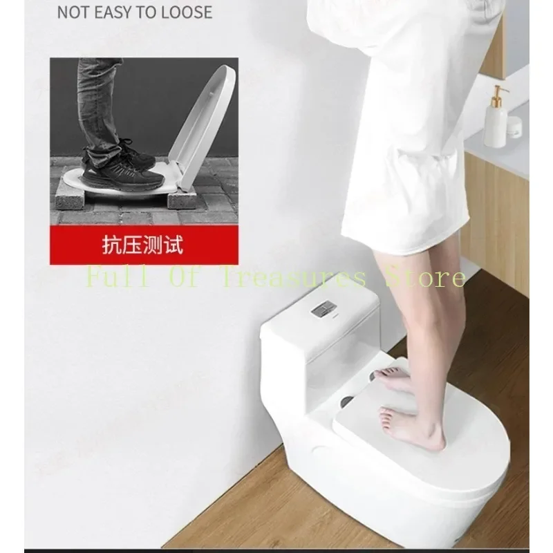 PP Universal Slow-Close Toilet Seat Lid Cover Set Thicken Replacement Antibacterial Square Round O/V Type Toilet Seats