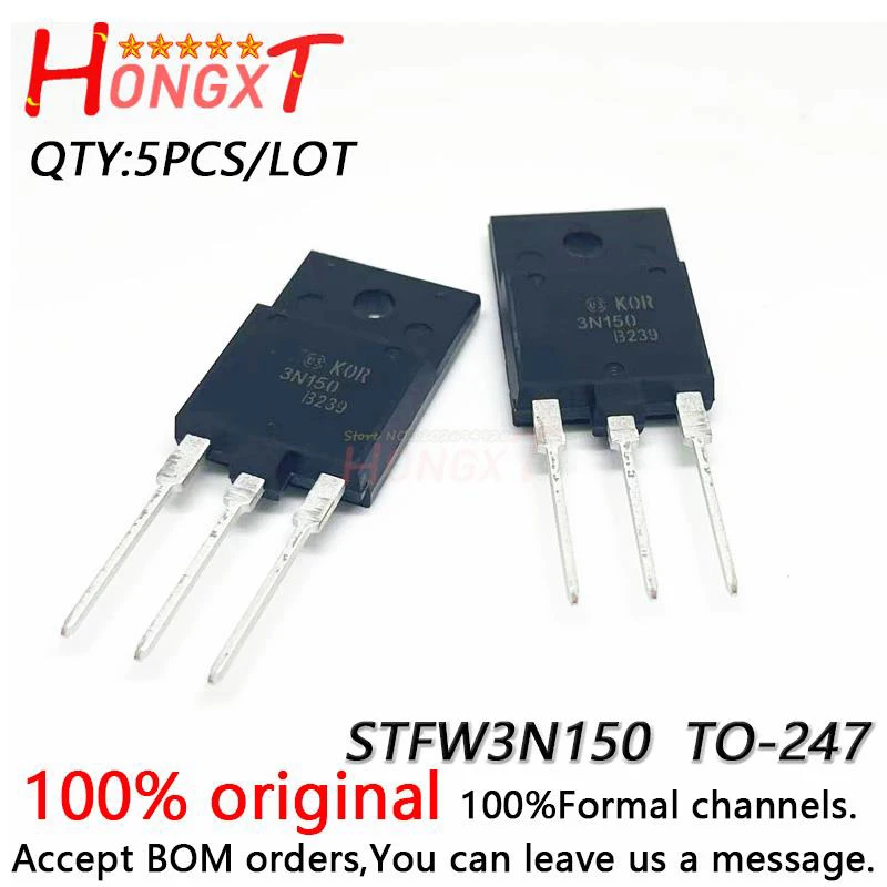 

5 шт. 100% Новый оригинальный сварочный инвертор STFW3N150 TO-247 3A/1500V KOR3N150 преобразователь Переключатель трубки.