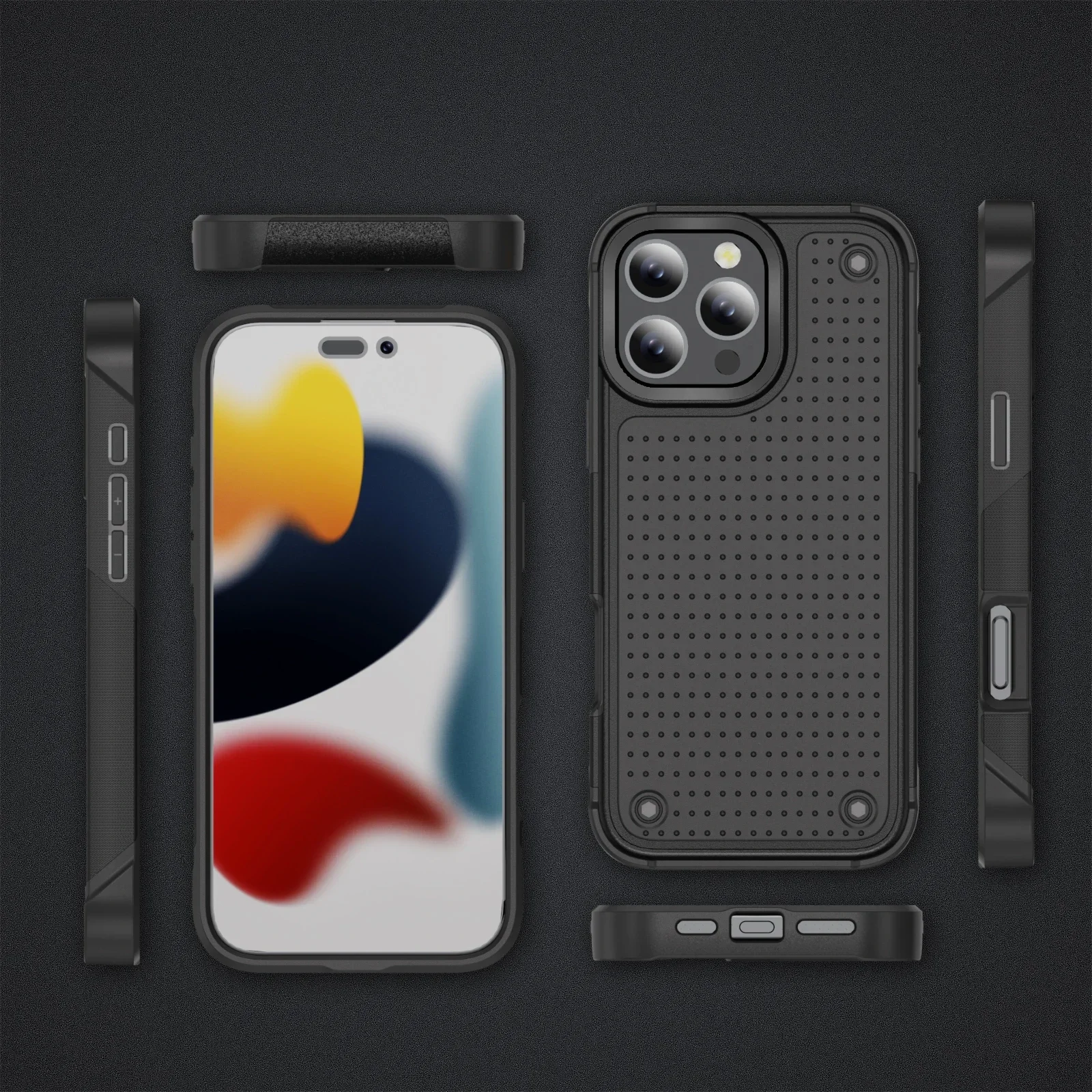 Hybrid Rugged Armor Shockproof Phone Case with Hard Plastic Frame and TPU Back Cover