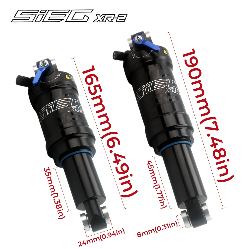 

SIEG XR2 Mountain Bike Air Shock Absorber 165mm/190mm MTB Folding Road Bicycle Rear Absorber Suspension Electric Cycling Parts