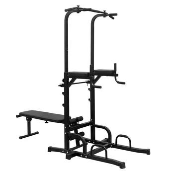 Adjustable Height Pull Up Dip Bar Station, Heavy Duty Multi-Function Fitness Rack for Home Gym Full Body Strength Training 1