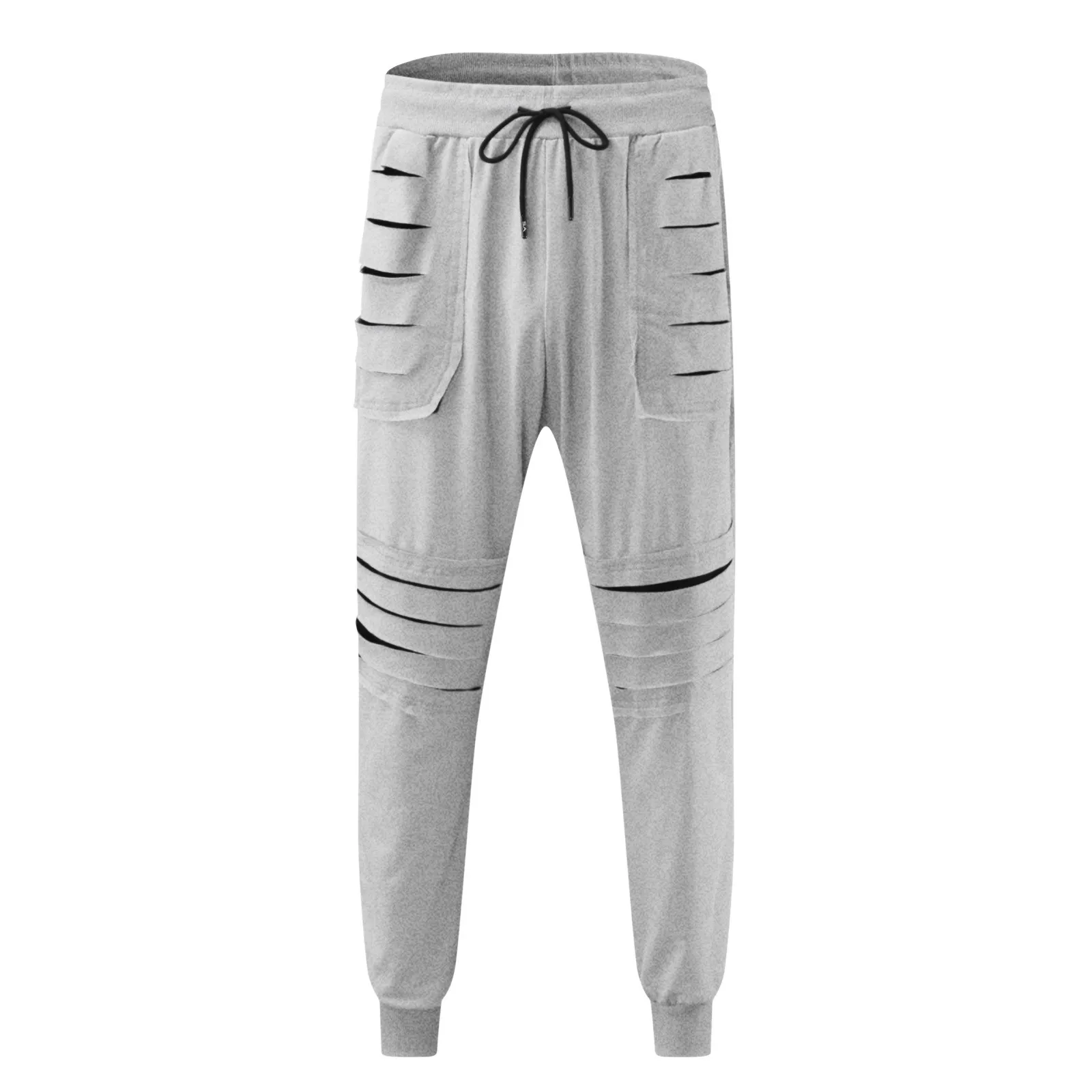Men's Sports Tracksuit Pants Sweatpants Loose Ripped Trousers Casual Jogging Street Pants With Pockets Streetwear gym joggers for men
