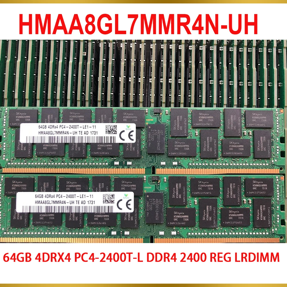 1 Pcs For SK Hynix RAM 64G 64GB 4DRX4 PC4 2400T L DDR4 2400 REG LRDIMM