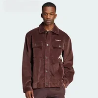 Adidas Originals Coach Jacket American Retro Corduroy Fashion Veste à manches longues à simple boutonnage pour homme Shadow Brown Iw3263 5