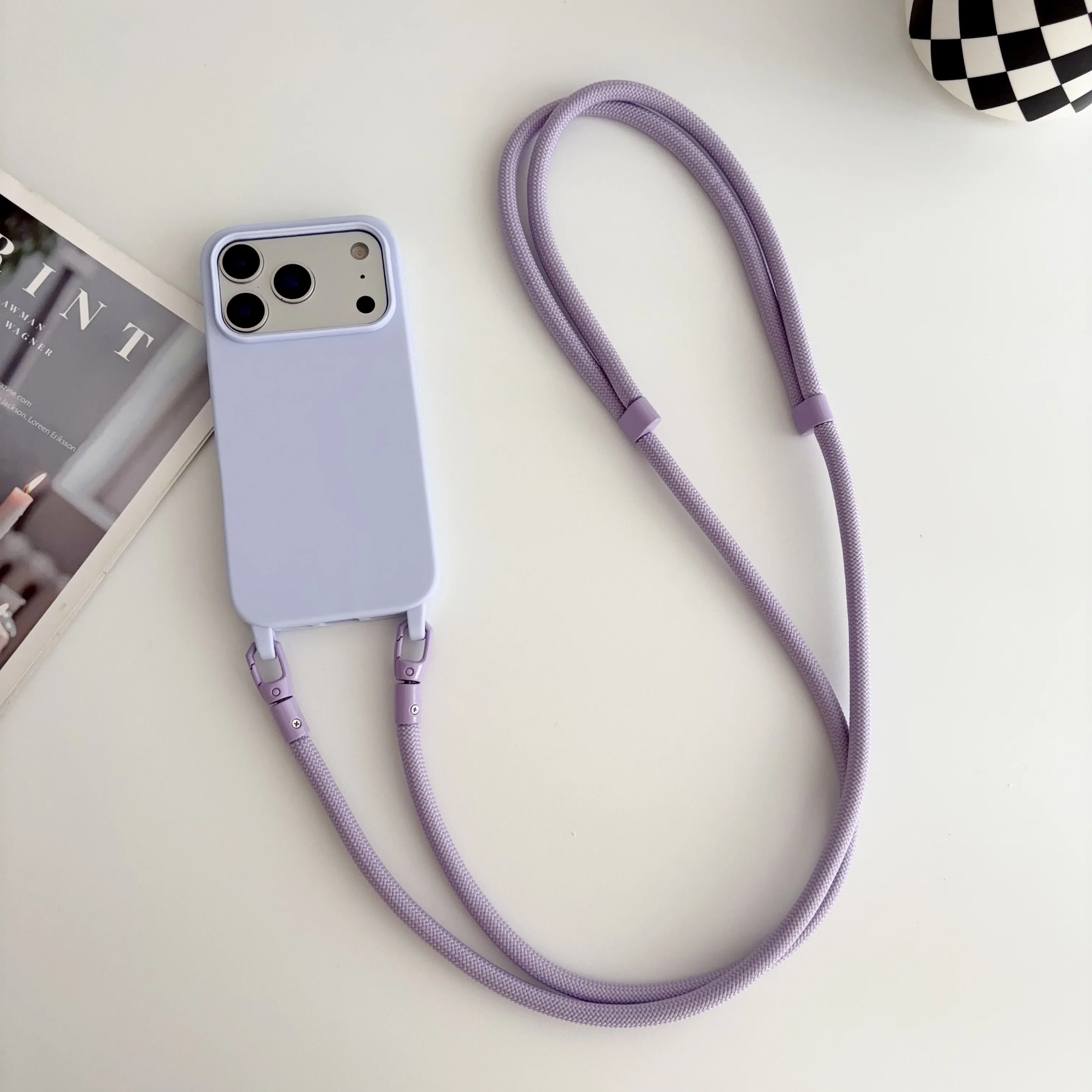 Candy Crossbody Necklace Strap Phone Case with Simple Lanyard Soft Cover