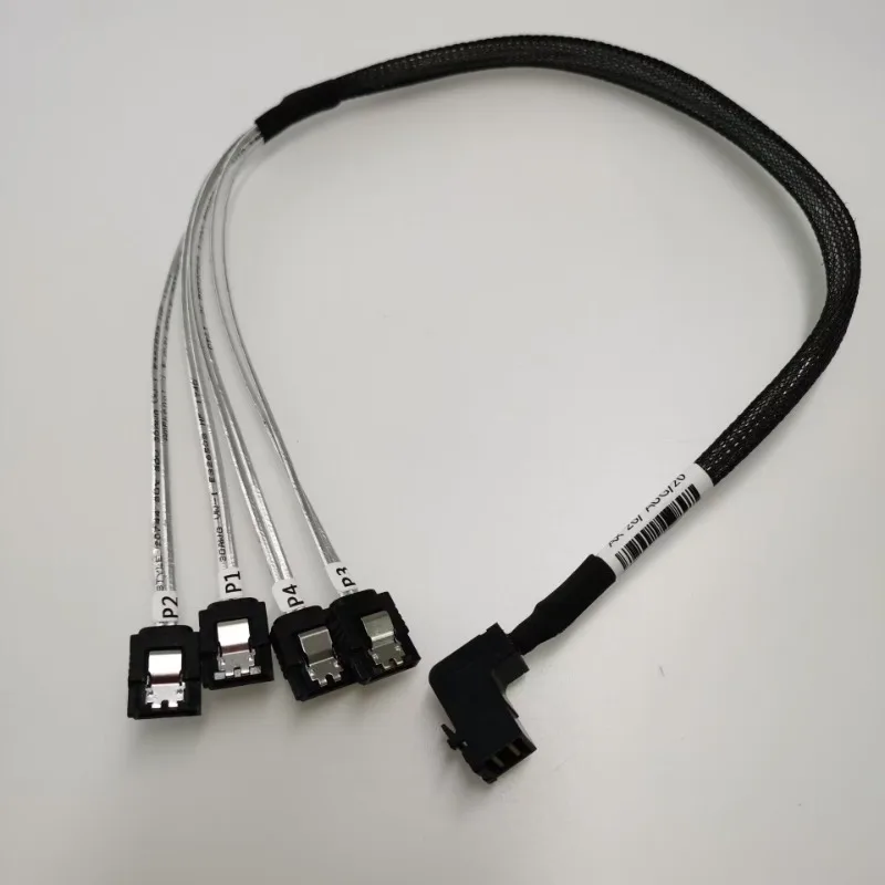 90 도 직각 12 기가바이트/초 HD 미니 SAS SFF-8643 SATA 하드 드라이브 데이터 서버 전송 라인 케이블 50CM