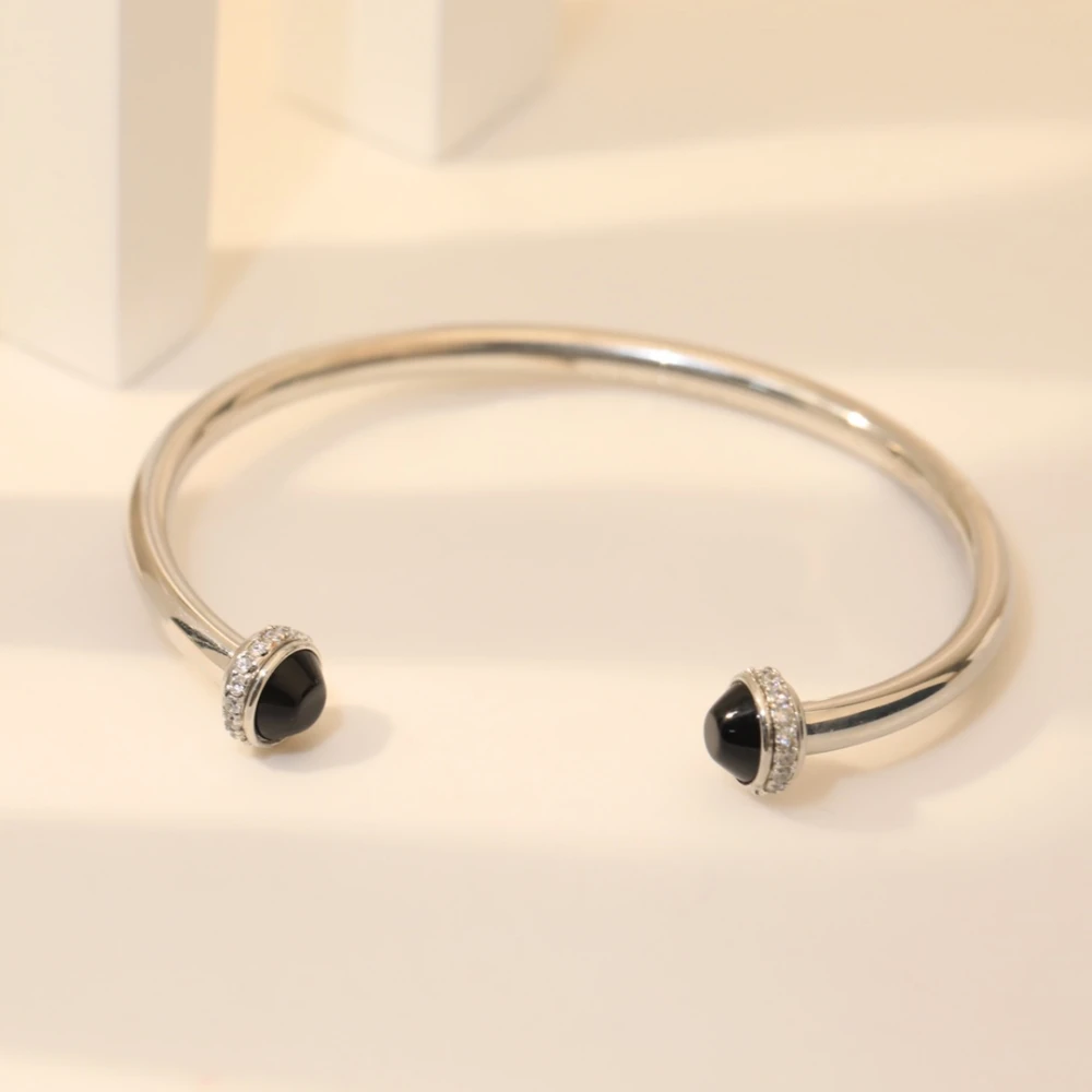 

The Black Ceramic May Turn Rotate Bangle The Exquisite Unique Contracted Bracelet High Quality Jewelry