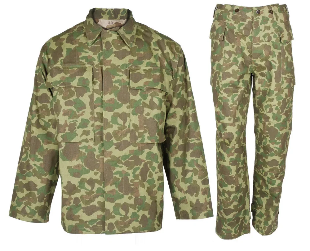 MILITARY WW2 US ARMY PACIFIC P42 HBT SOLIDER COMBAT MILITARY UNIFORM SET JACKET TROUSERS SET