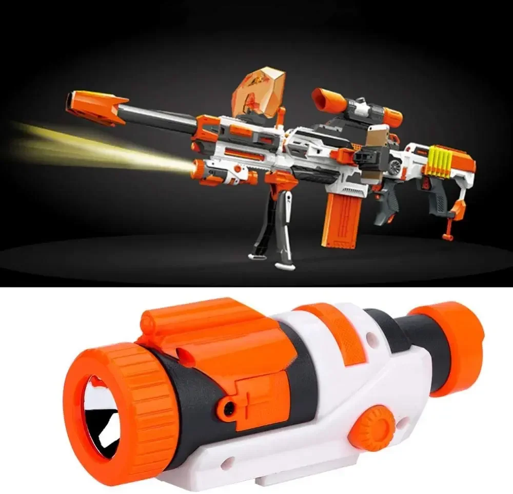 Universelles Spielzeugpistolenzubehör für Nerfs N-Strike Elite Series Schalldämpfer Tail Stock Taschenlampe Soft Bullets Toy Gun Mosdified – Detail 12