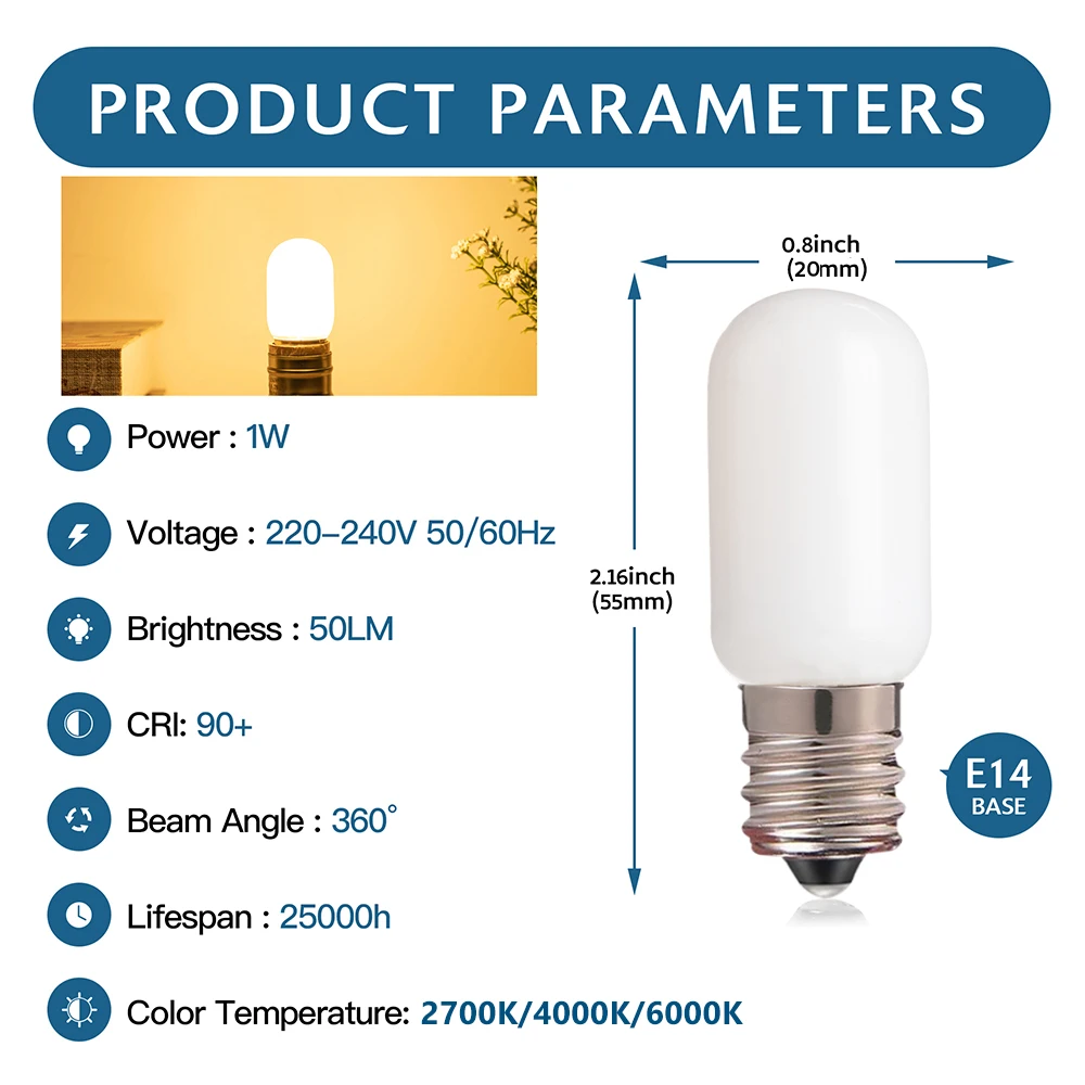 Dimmable Tubular LED Bulb E14 1W 2700K 4000K 6000K Milk White LED Filament  Night Bulb Decorative Lamps Landscape Universal Bulb - AliExpress