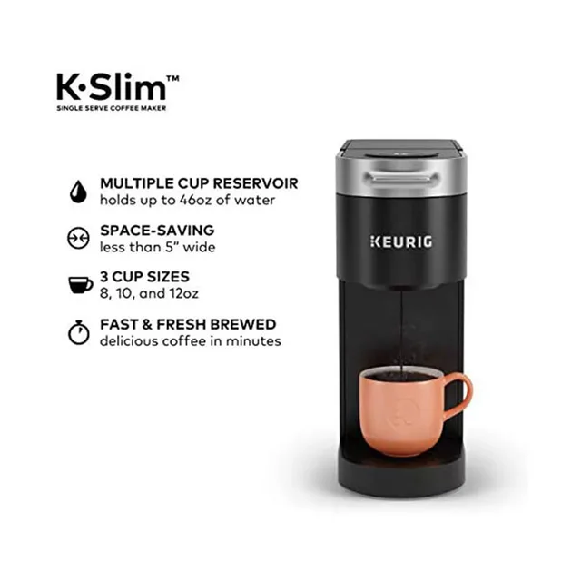 Keurig K-Slim Coffee Maker, Single Serve K-Cup Pod Coffee Brewer, 8 to 12 oz. Brew Sizes, Black 3