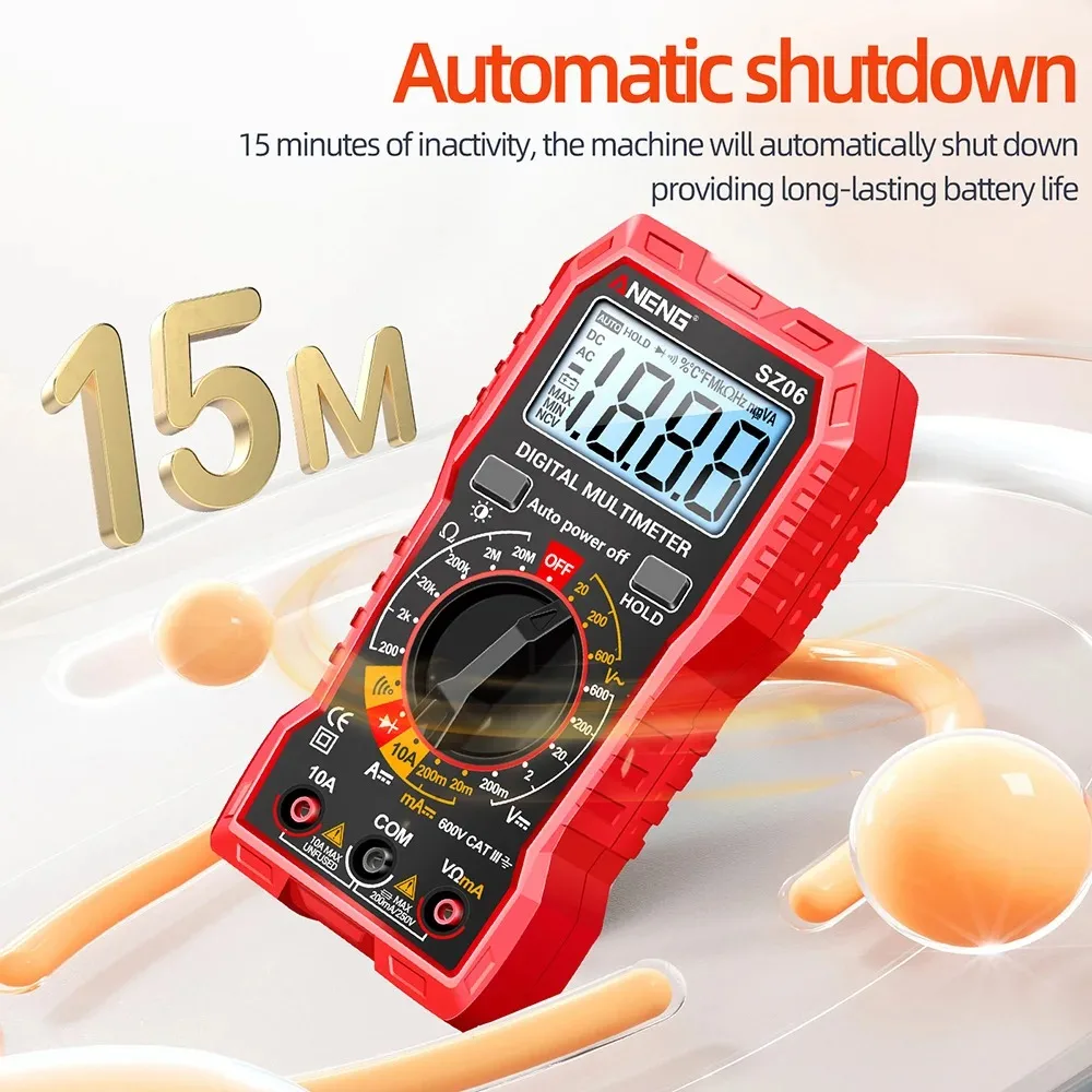 Digital Multimeter Digital Multimeter Voltage Tester Voltmeter SZ06 SZ308 TRMS 2000 Counts Auto-Ranging Ohm Volt Amp Meter Measuring AC/DC Voltage