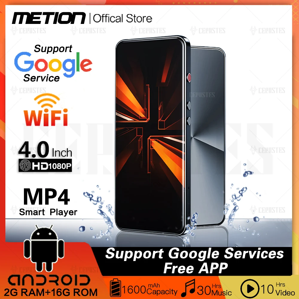 MP3 Mp4 Player Bluetooth 5.0 Wifi MP5 Android with Multiple Language/Google Service/youtube/Spotify/Free APP/Speaker/Browser/FM