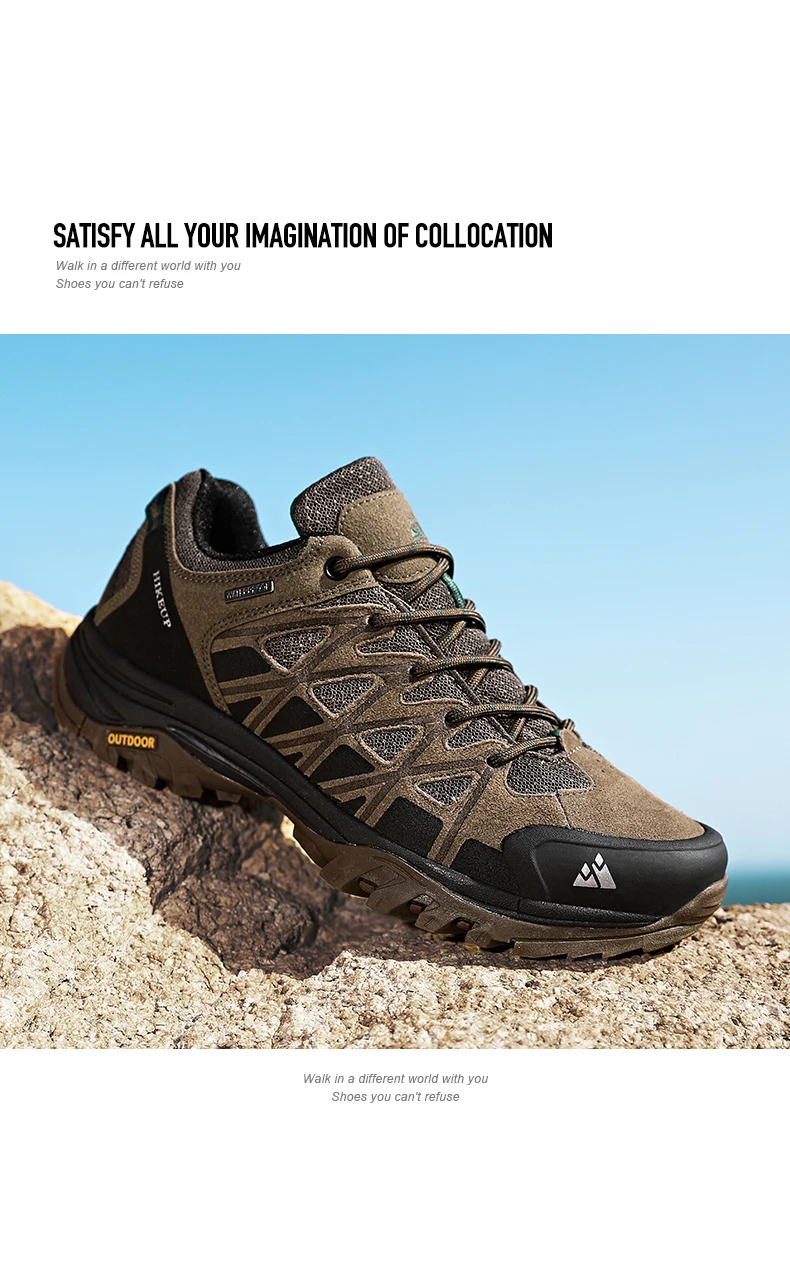 HIKEUP Modische Outdoor-Schuhe, Wandern, Herren, Sport, lässig, Bergtrekking-Stiefel, Camping-Sneaker für Herren, rutschfest, verschleißfest – Detail 11