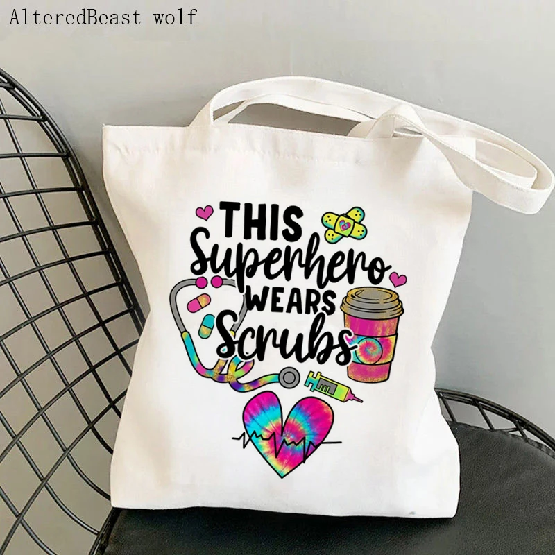 Women Shopper bag Pumpkin Spice Nurse Kawaii Bag Harajuku Shopping Canvas Shopper Bag girl handbag Tote Shoulder Lady Bag