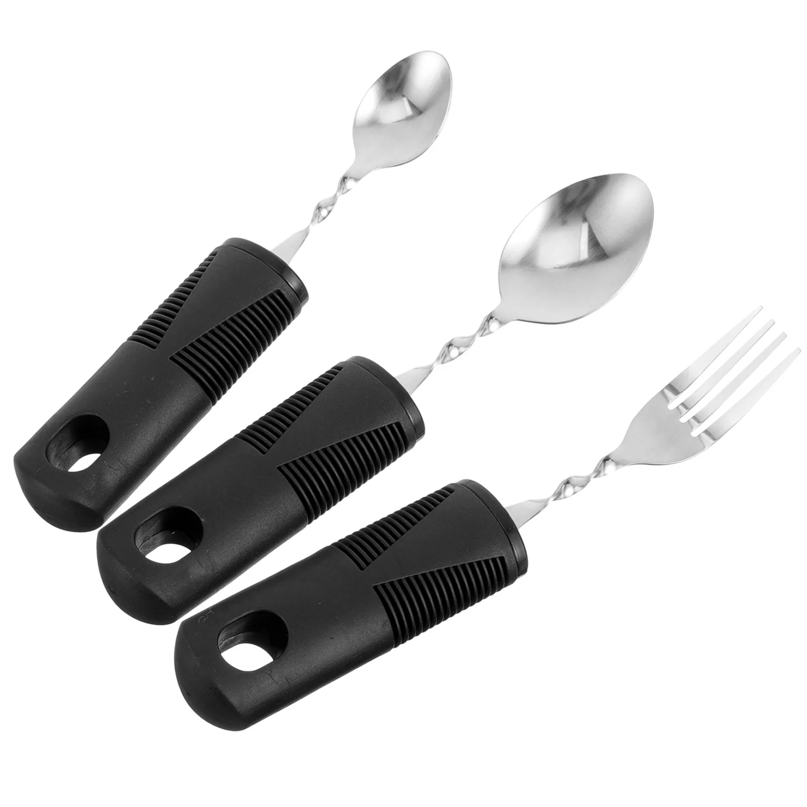

3pcs Adaptive Utensils Anti-shaking Utensils Elderly Tableware Bendable Fork Spoons Utensil