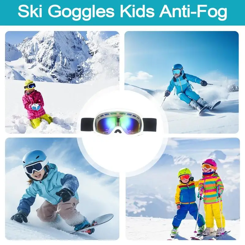 Children Anti-Fog Snowboard Goggles Snow Sports Goggles windproof sports ski HD glasses snow goggles Outdoor Skiing Supplies 5
