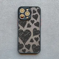 Stylish Red Love Heart Pink Shockproof Phone Case Cover - iPhone 17 Pro Max (Black SKAX 1)