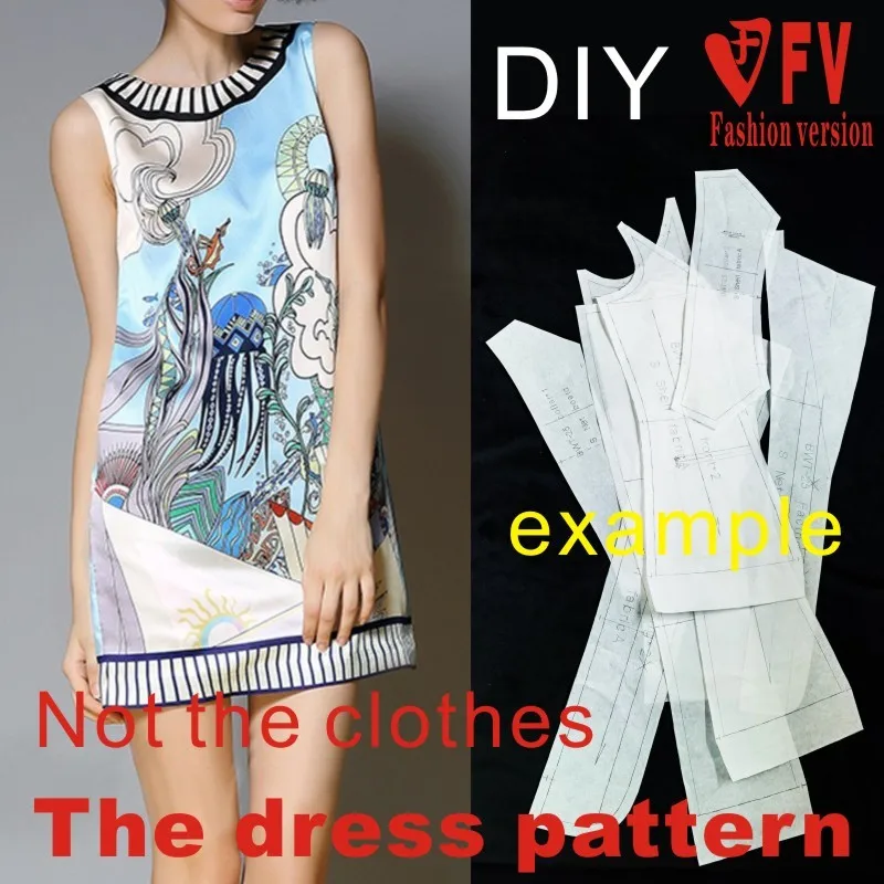 Dresses Sewing Pattern Template Cutting Drawing Clothing DIY BLQ-105