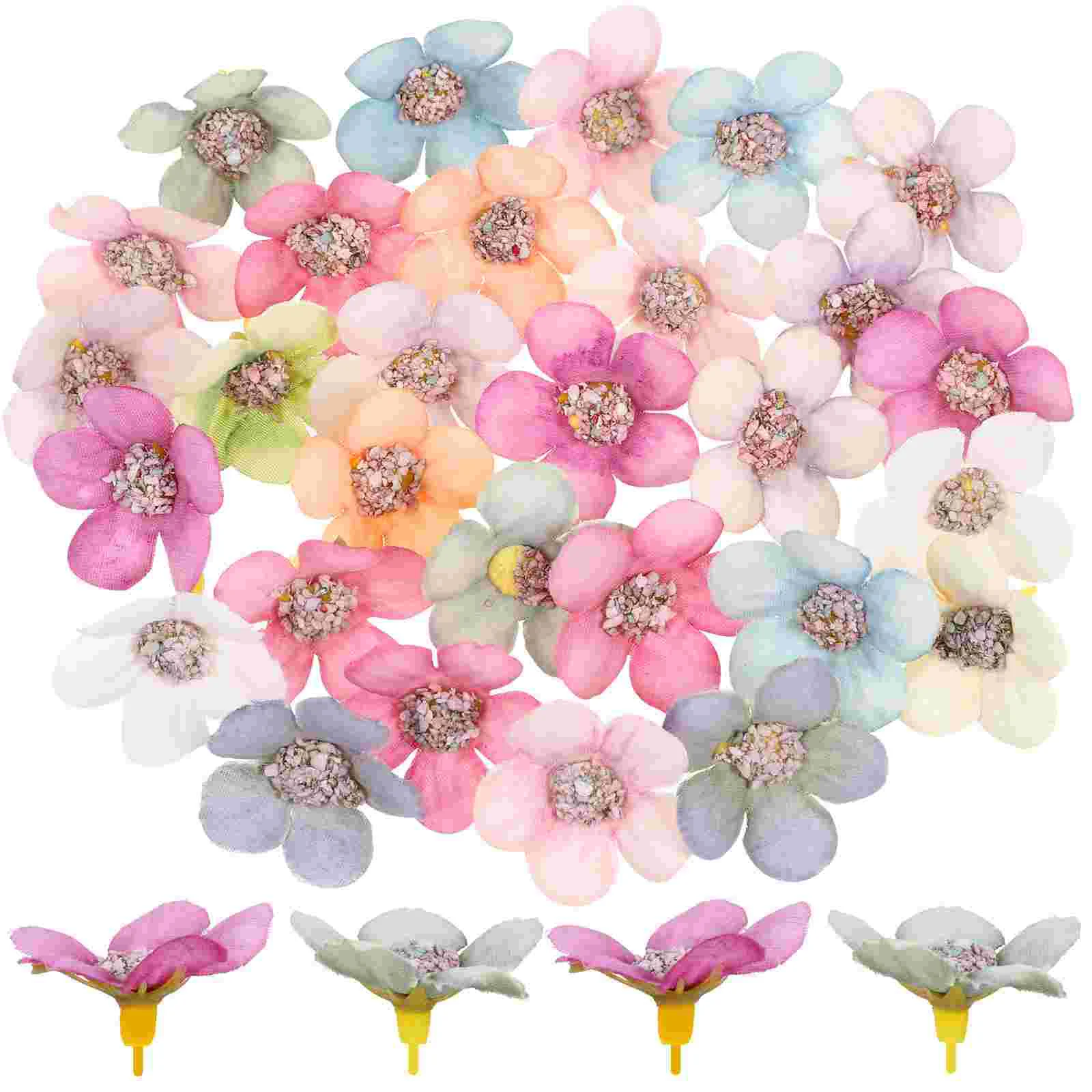 

50pcs Artificial Flowers Mini Daisy Flower Heads Artificial Flowers Heads Decoration for Wedding