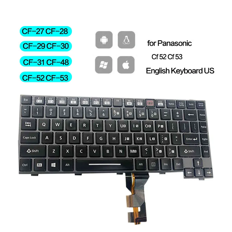 Originale Per Panasonic Cf-27 Cf-28 Cf-29 Cf-30 Cf-31 Cf-48 Cf-52 Cf-53 Cf 30 Cf 31 Cf 52 Cf 53 Inglese Tastiera Degli Stati Uniti