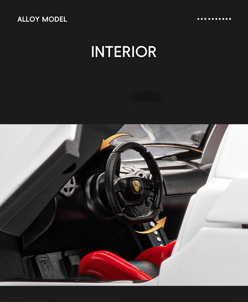 Seaa273c8dd904b6badee16f18a4ed27df 1:24 ENZO Alloy Sports Car Model Diecast Metal Racing Super Vehicles Car Model High Simulation Sound and Light Children Toy Gift