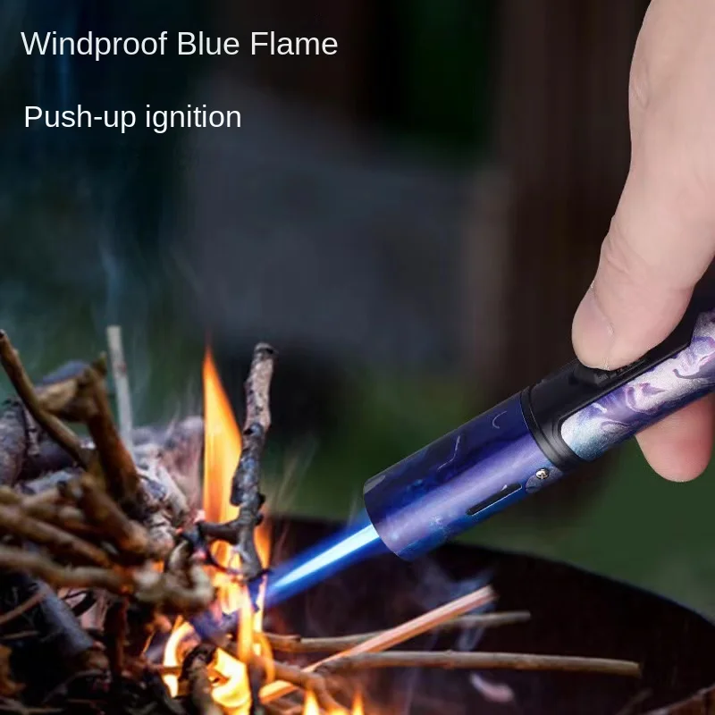 HONEST Metal Windproof Refillable Pen Torch Lighter Jet Flame Butane for Kitchen BBQ Candle Camping