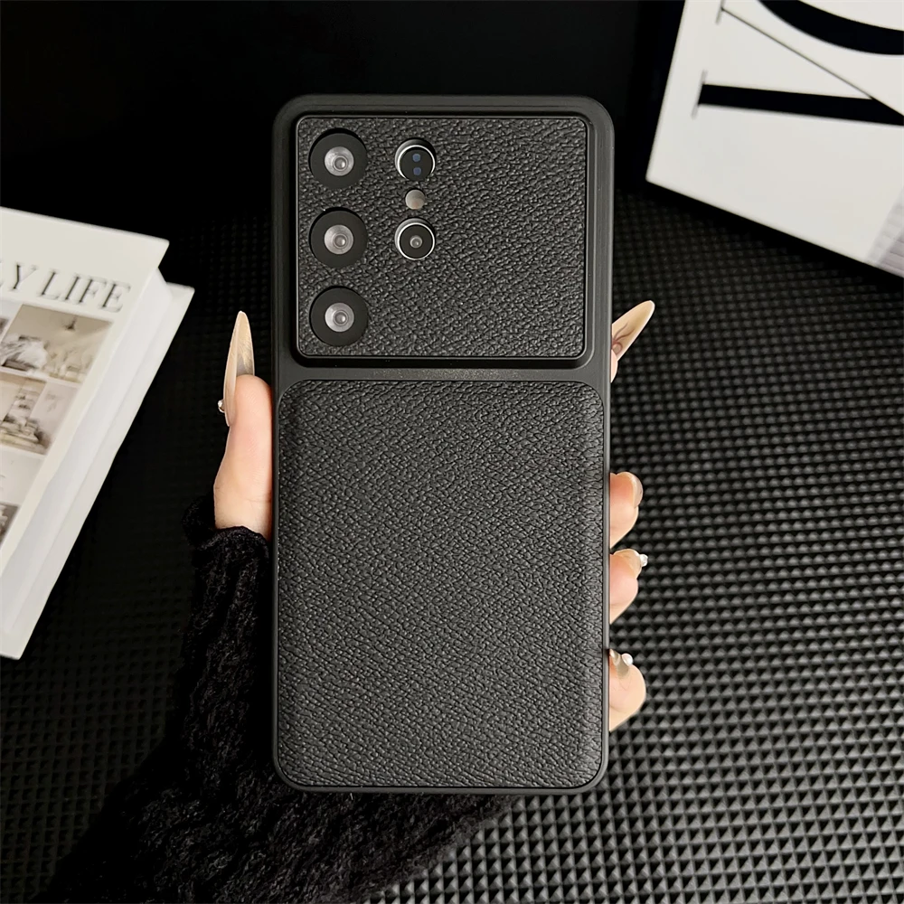 Leather Thin Phone Case with Large Window Camera Protection - Matte Cover