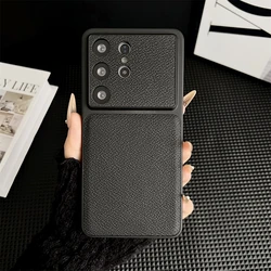 Leather Thin Phone Case with Large Window Camera Protection - Matte Cover - Galaxy S26 (Black)
