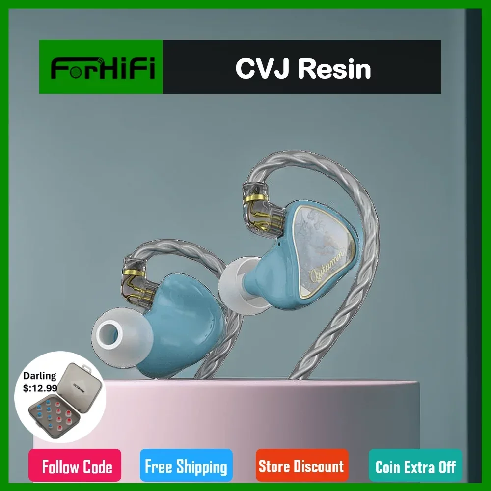 

CVJ Resin Type Wire Earphones 1BA 1DD Hybrid IEM Headsets In Ear Earbuds DJ Hifi Sport Ring Iron Headphones Mirror CSN CSA Demon