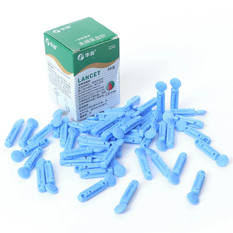 50Pcs 23g Blood Glucose Medical Blood Collecting Lancet Needles Diabetes Tests