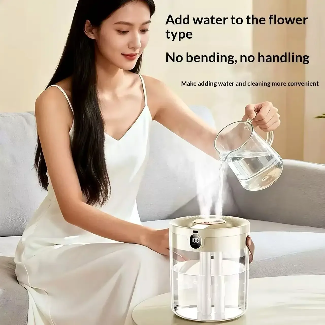 Rechargeable 3 Spray Humidifier Large Capacity Quiet Air Humidifier with Night Light Portable for Home Office Bedroom Desktop 4